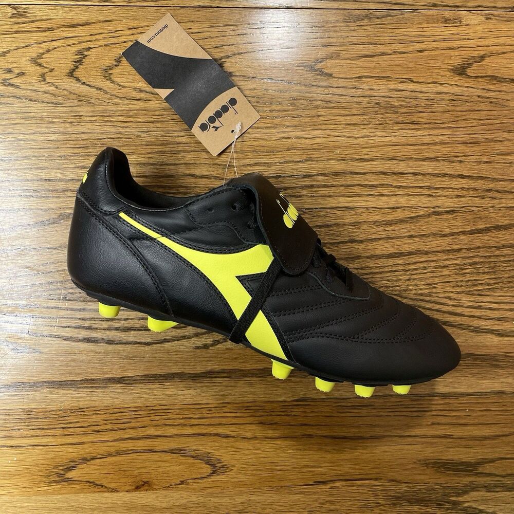 Diadora Brasil Og Mdpu Soccer Cleats Men Black Green Athletic Shoes Size 10 11